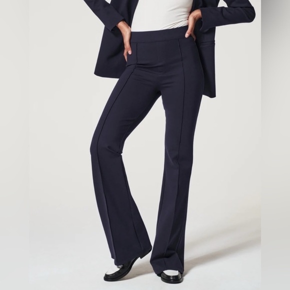 SPANX Smooth Perfect Fit Ponte Flare Pants High Rise Pull On in Navy Size XL - Picture 1 of 7